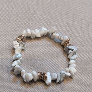 White and Gold Stone Bracelet